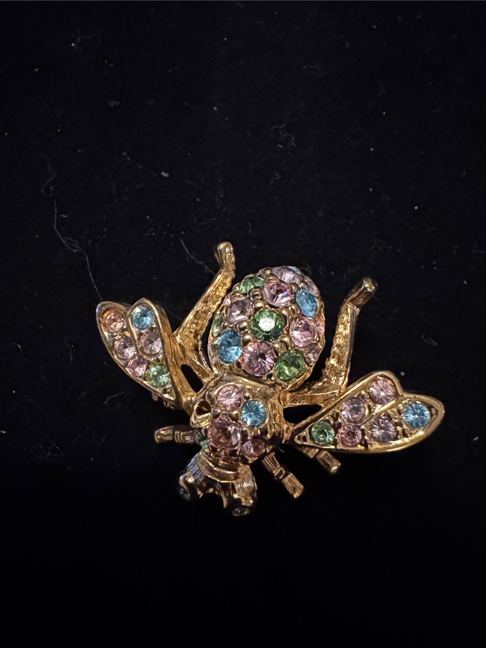 Joan Rivers Multicolor Crystal Bee Brooch Pin - Gold Tone